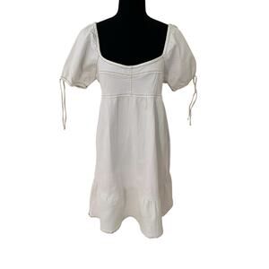 Planet Heart Cream Puff Sleeves Sweetheart Neckline Mini Denim Dress Size XL-NWT